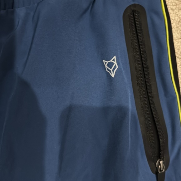 Prince & Fox blue men’s track pants with black/ neon stripes size large - Picture 2 of 5